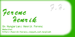 ferenc henrik business card